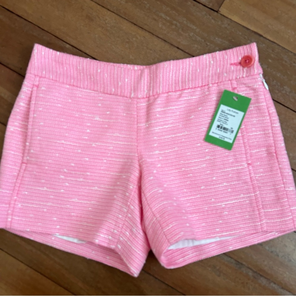 Lilly Pulitzer NWT Sloane Short Sparkle Pink Swirly Boucle